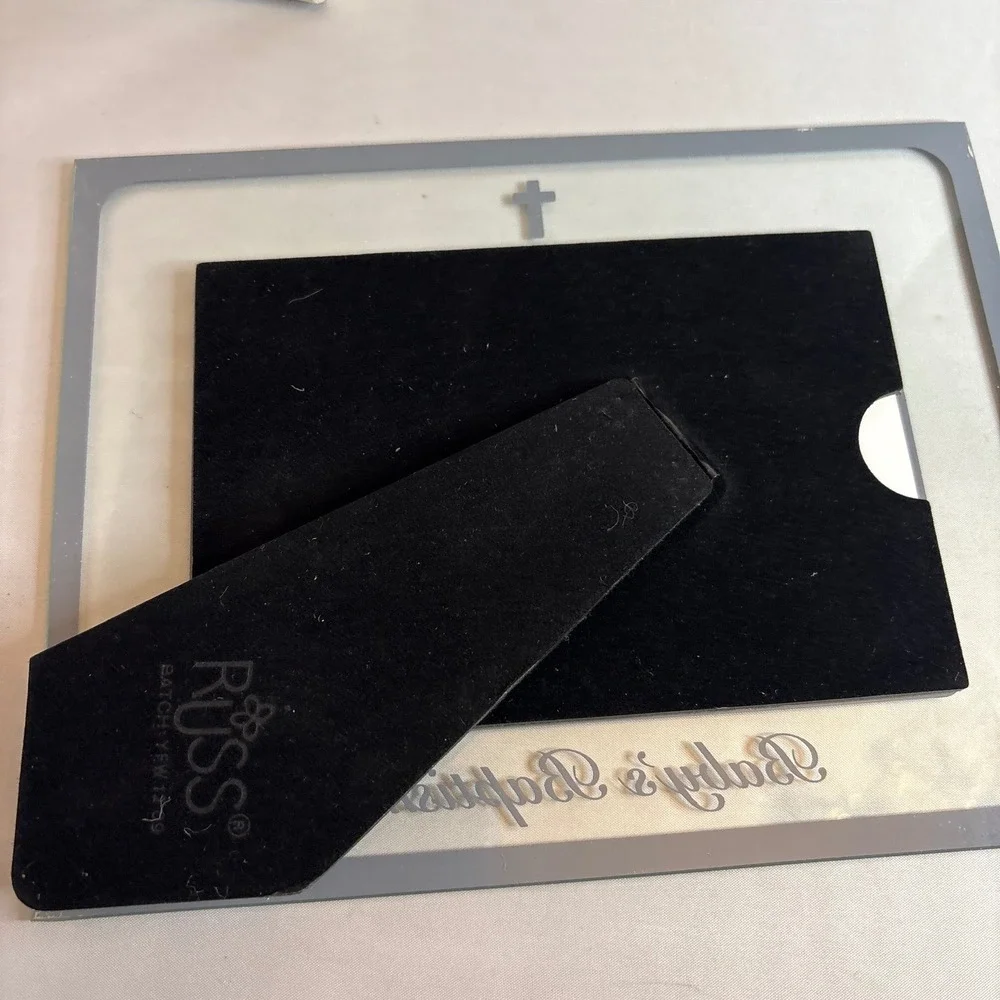Russ Baby's Baptism‎ Photo Frame 4x6 Mirrored Cross Engraved Keepsake Nursery